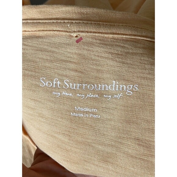 Soft Surroundings Long Sleeve Scoop Neck Ruffle Tiered Hem Tunic Top Size M Pima - Picture 7 of 8